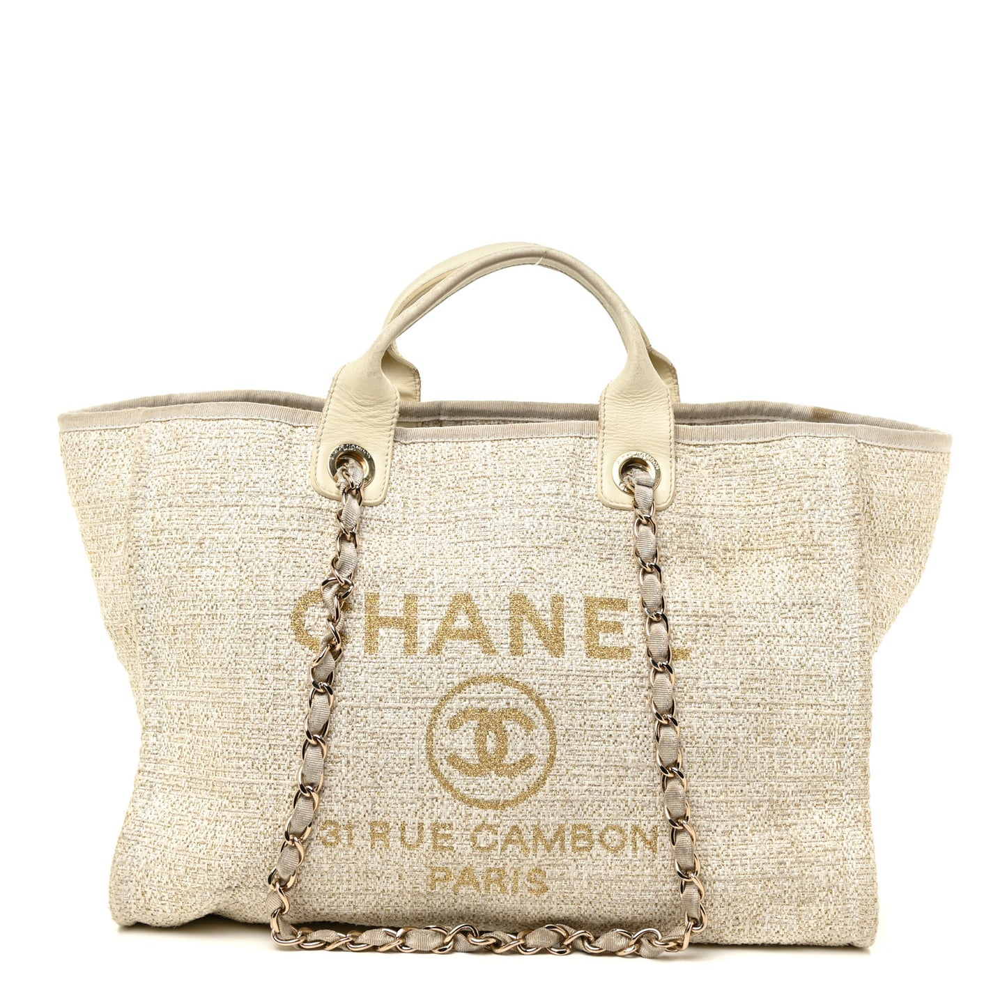 Canvas Large Deauville Tote Ivory