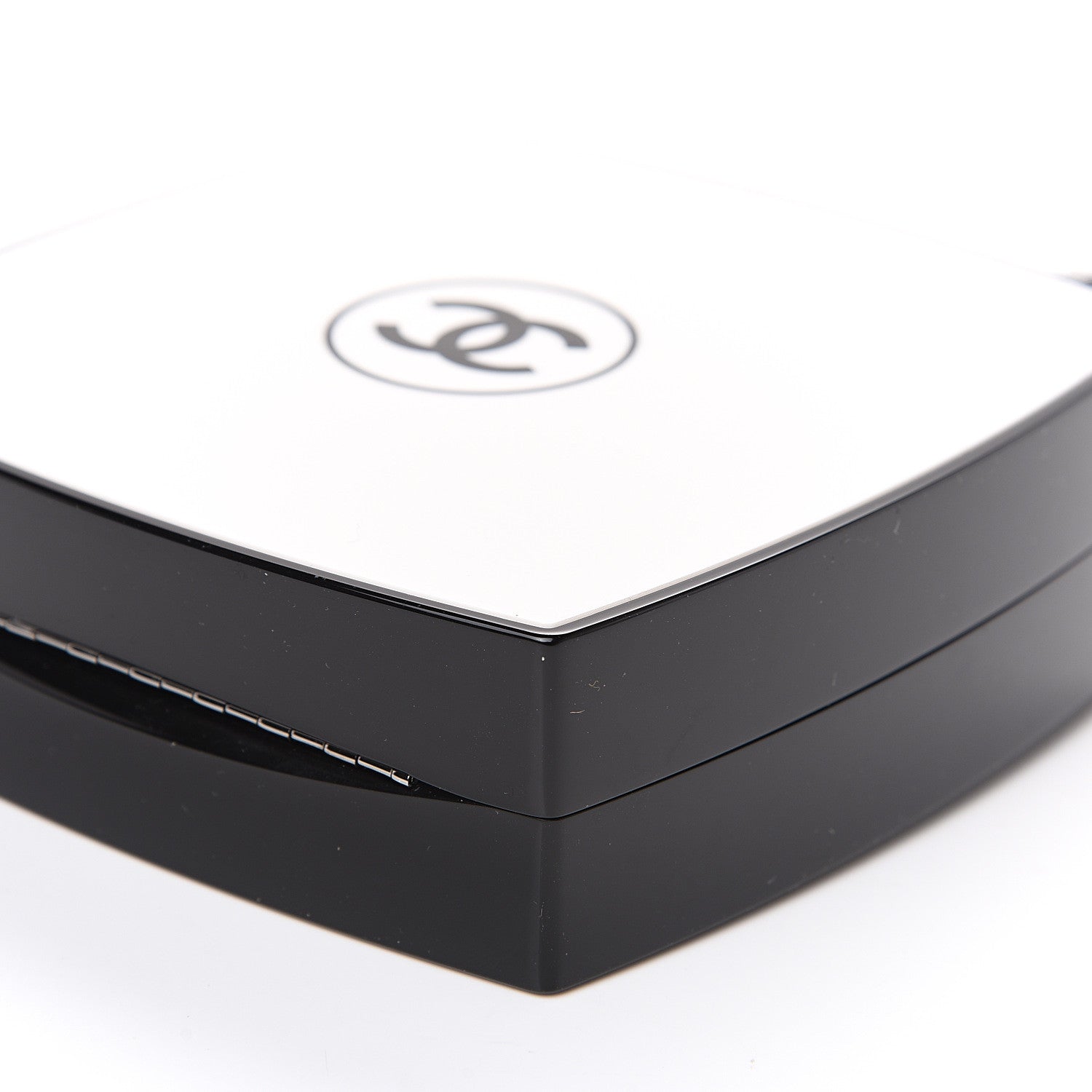 Chanel Plexiglass Compact Box Clutch Black Ivory 9 of 11