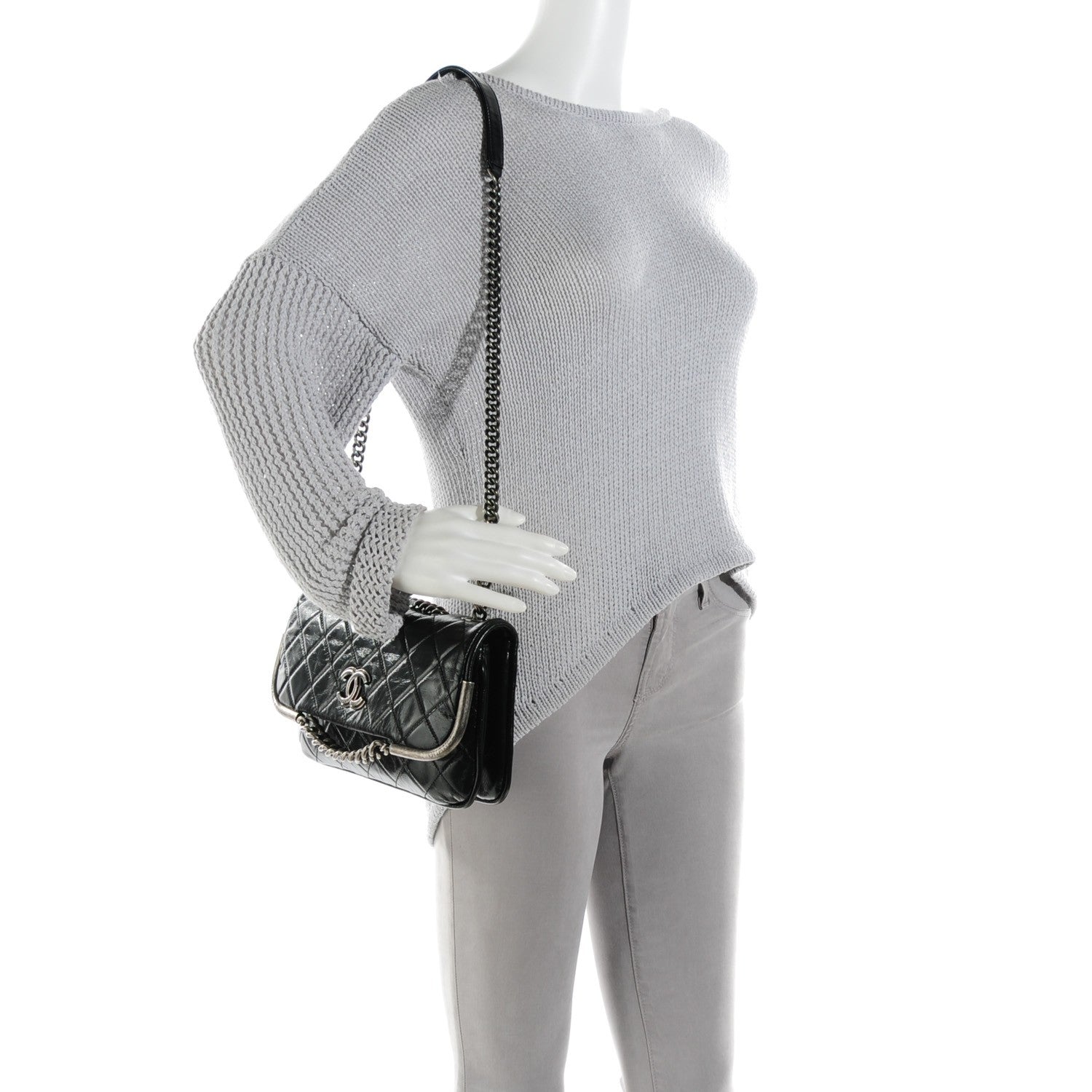 Chanel Glazed Calfskin Quilted Flap Black 2 of 7