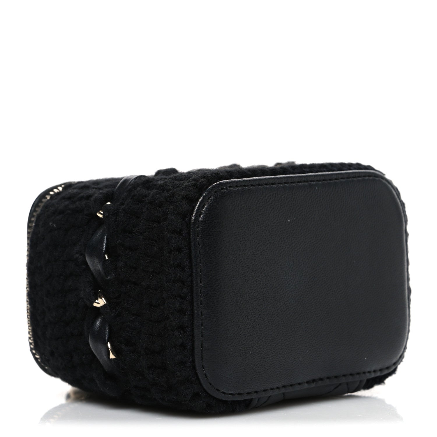 Chanel Lambskin Crochet Quilted Mini Vanity Case With Chain Black 4 of 10