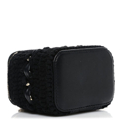 Chanel Lambskin Crochet Quilted Mini Vanity Case With Chain Black 4 of 10