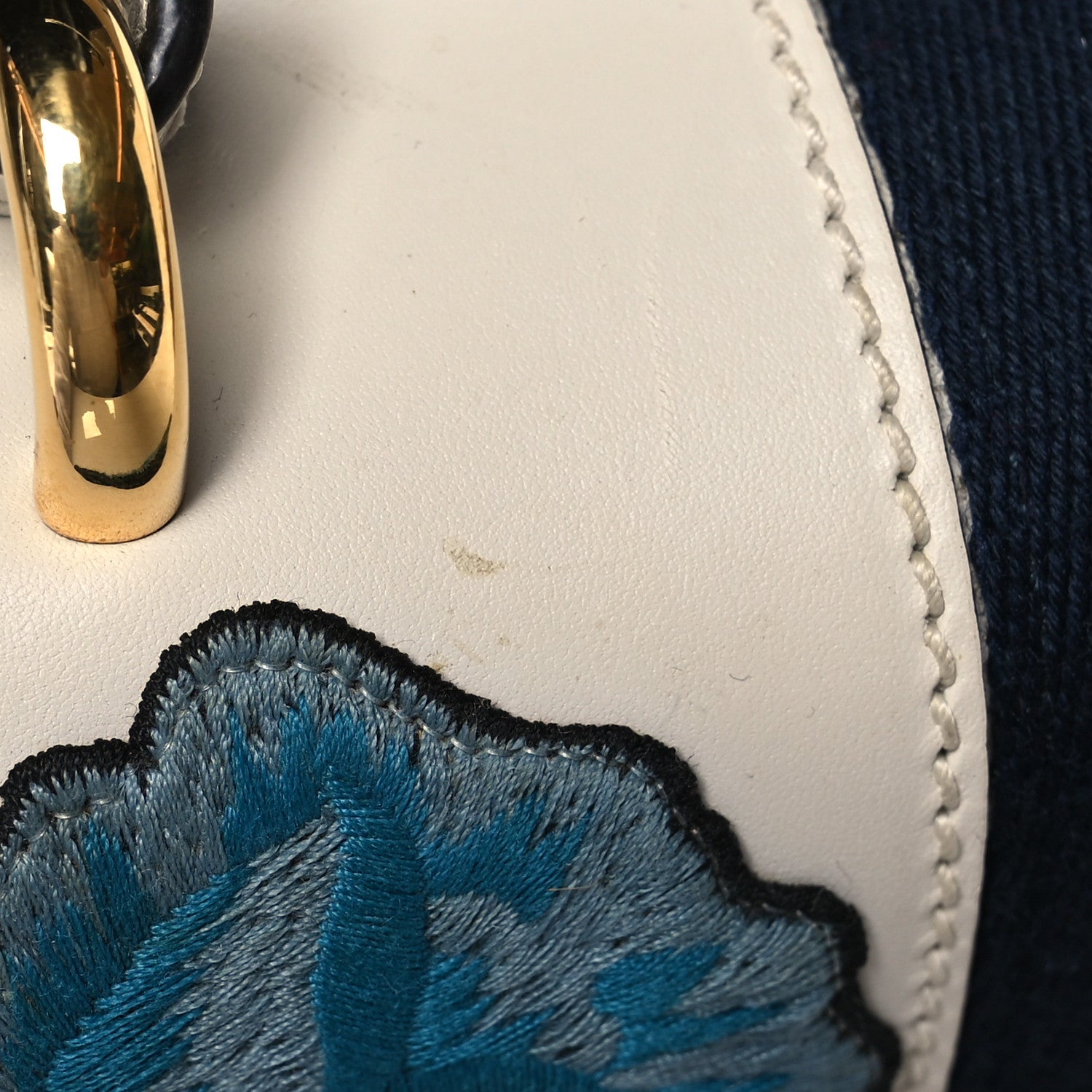 Gucci Calfskin Floral Medium Sylvie Top Handle Bag Off White 14 of 17