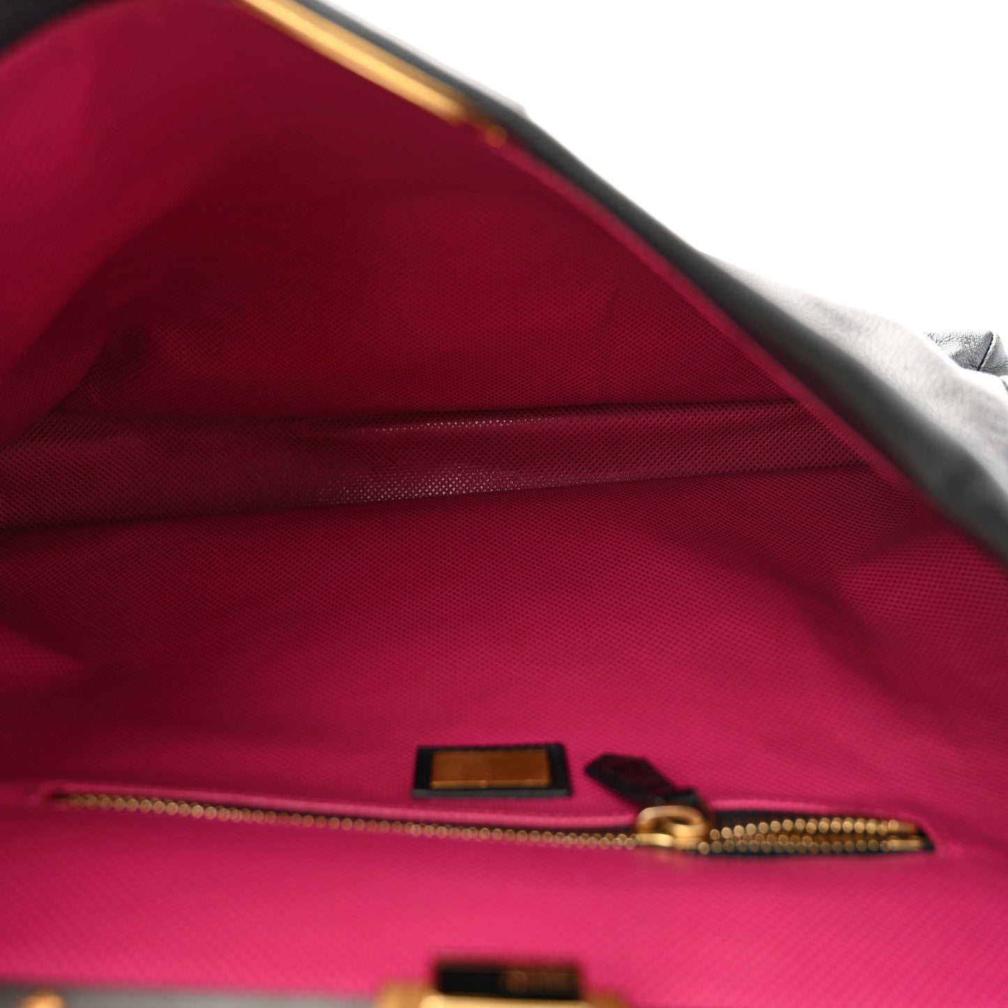 Goatskin Large Peekaboo Iconic Satchel Black Lampone