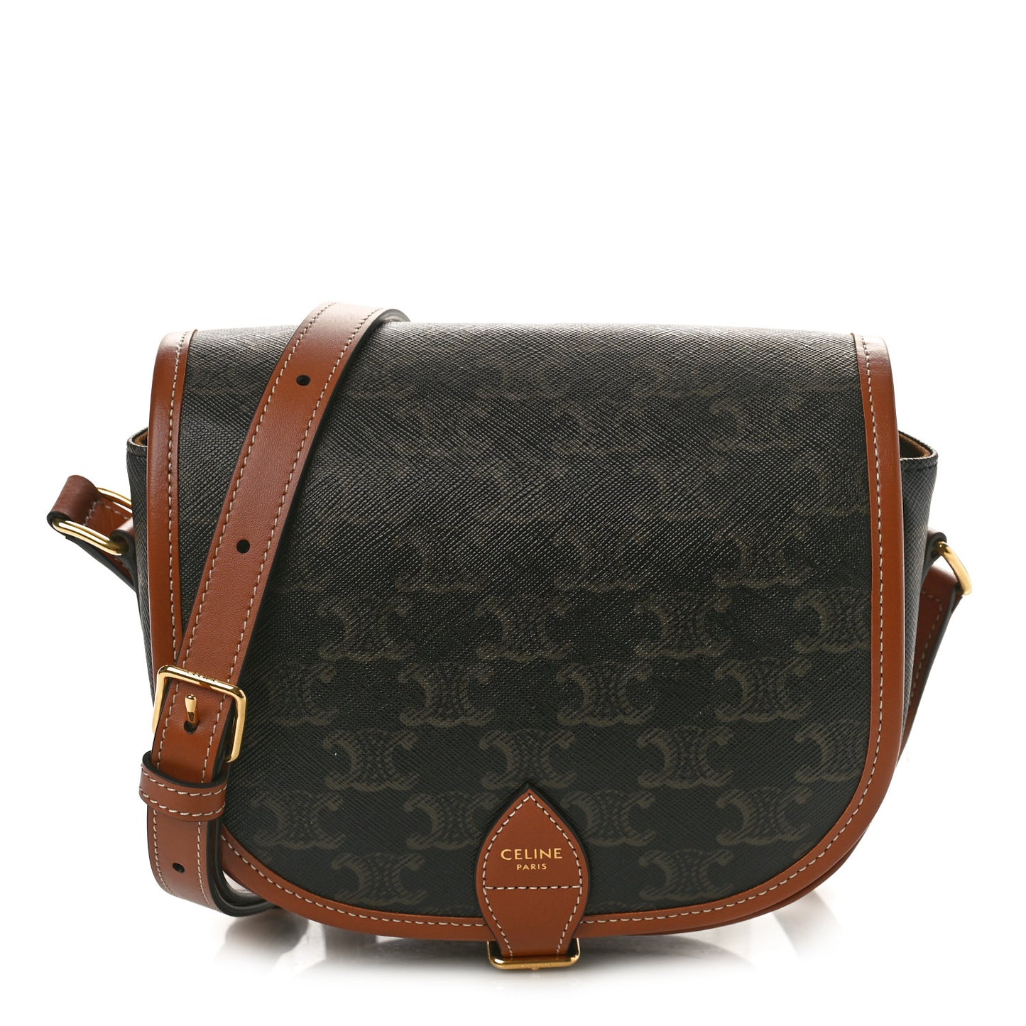 Triomphe Canvas Medium Folco Bag Tan