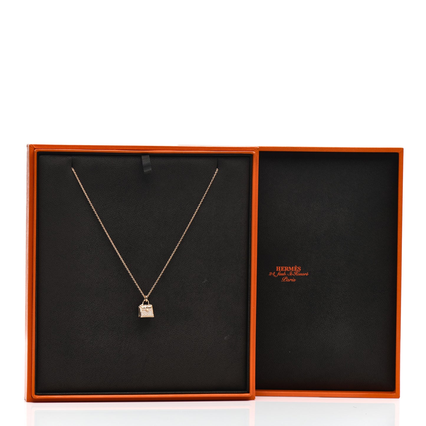 18K Rose Gold Diamond Kelly Amulette Pendant Necklace