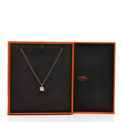 Hermes 18K Rose Gold Diamond Kelly Amulette Pendant Necklace 5 of 5