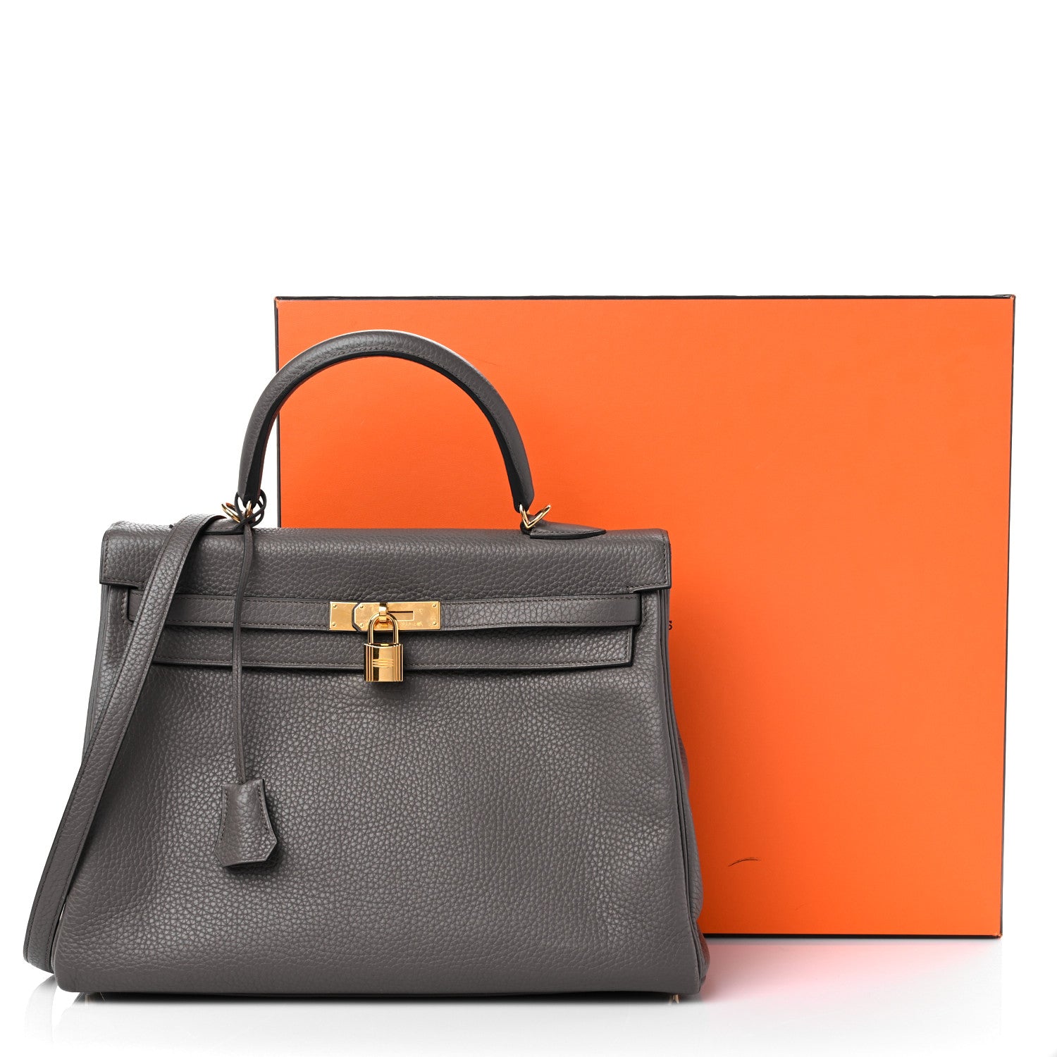 Hermes Taurillon Clemence Kelly Retourne 35 Etain 12 of 12