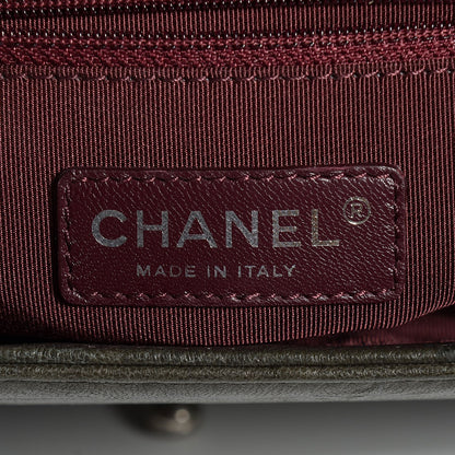 Chanel Crumpled Lambskin Large Studded Boy Flap Dark Gray 7 of 8