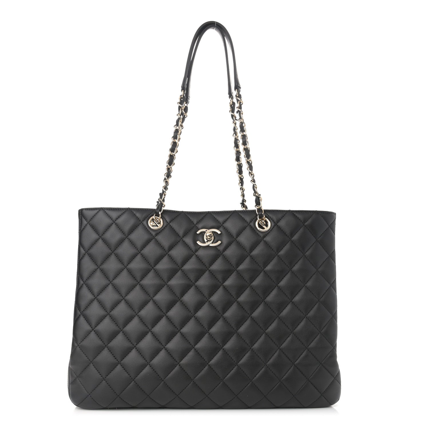 Chanel Lambskin Quilted Large Classic Shopping Tote Black 1 of 11