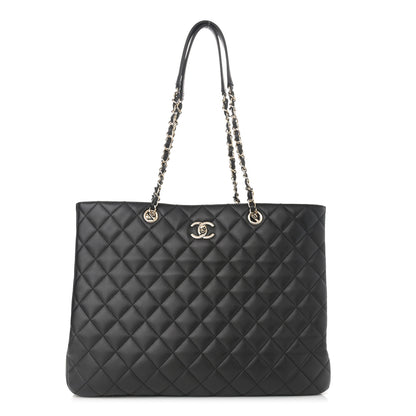 Chanel Lambskin Quilted Large Classic Shopping Tote Black 1 of 11