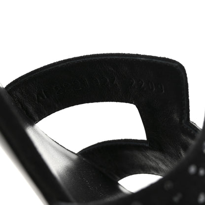 Hermes Suede Goatskin Crystal Oasis Sandals 39.5 Black 9 of 10