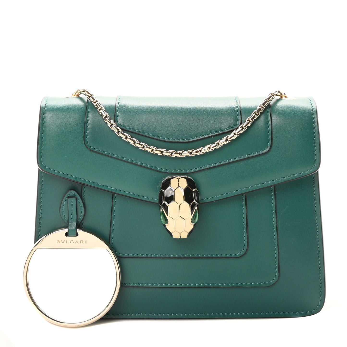 Calfskin Small Serpenti Forever Snake Strap Crossbody Bag Emerald Green