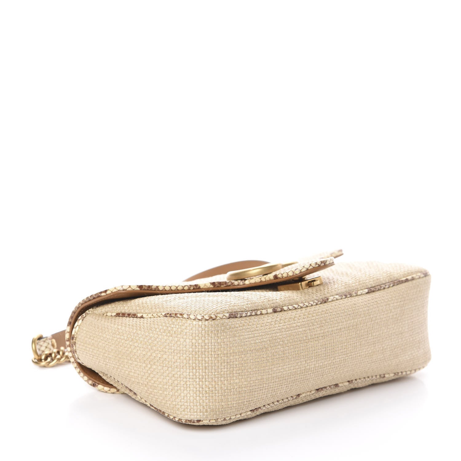 Gucci Raffia Elaphe Matelasse Small GG Marmont Shoulder Bag Natural Cream Brown 4 of 9