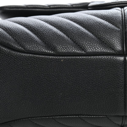 Chanel Caviar Chevron Quilted Large Puffy CC Flap Black 10 of 10