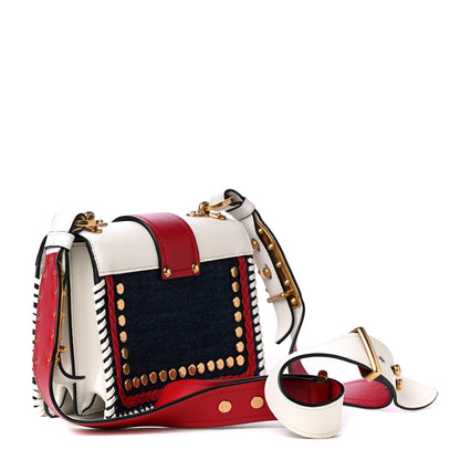 Prada City Calf Denim Cahier Bag Blue Fuoco 5 of 20