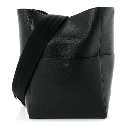 Celine Soft Grained Calfskin Sangle Bucket Bag Black 1 of 21