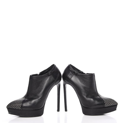 Saint Laurent Calfskin Studded Janis 105 Boots 36 Black 6 of 15
