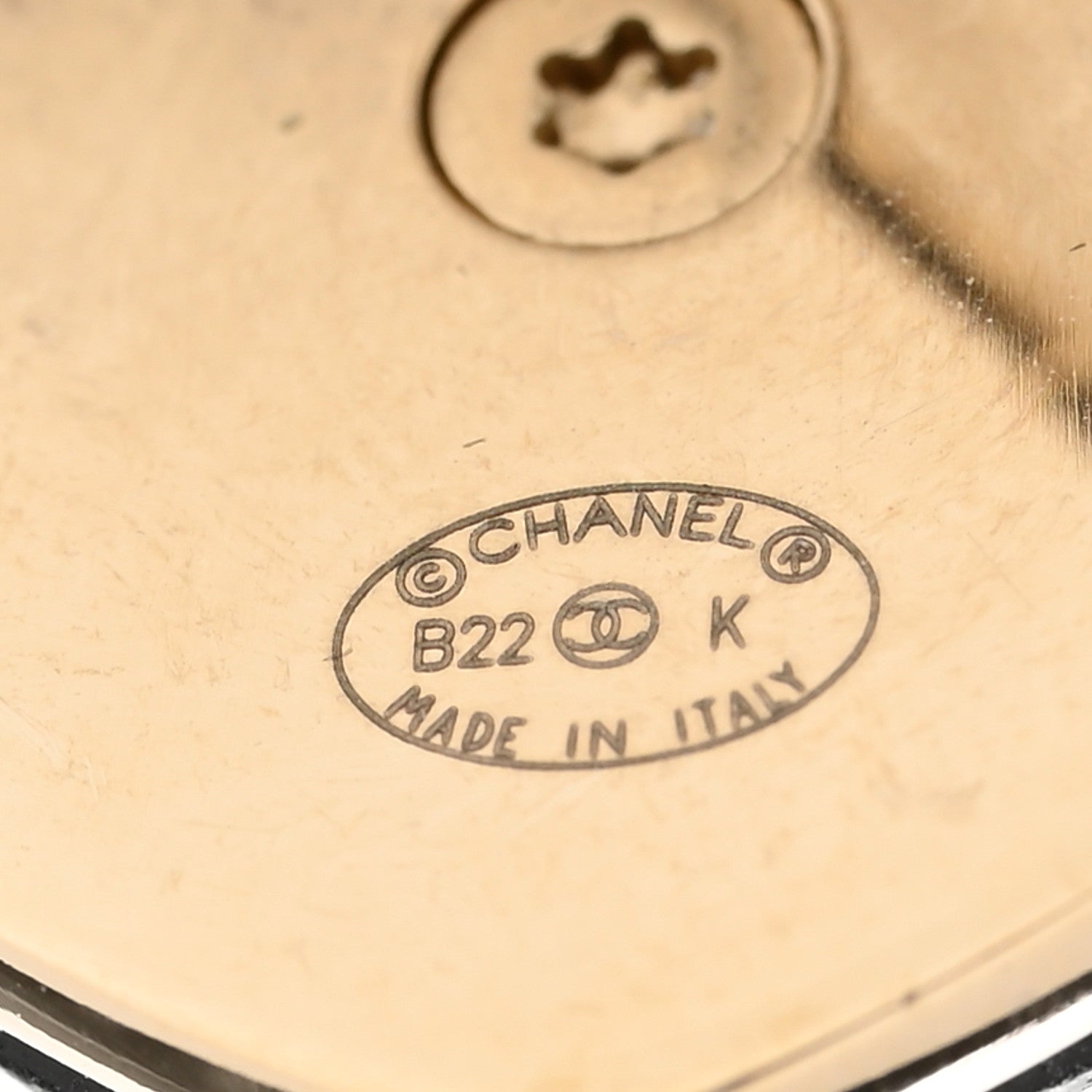 Chanel Lambskin CC Heart Earrings Black Gold 4 of 4