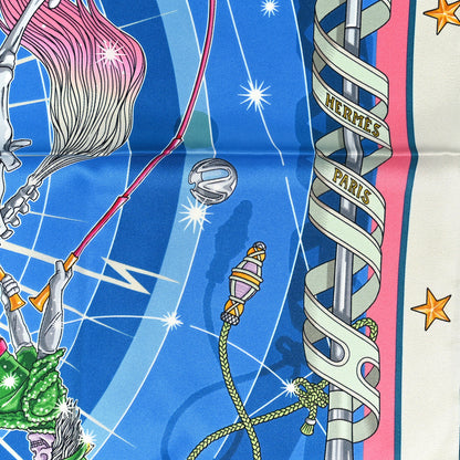 Hermes Silk Chorus Stellarum Scarf 70 Gris Perle Bleu Azur 2 of 4