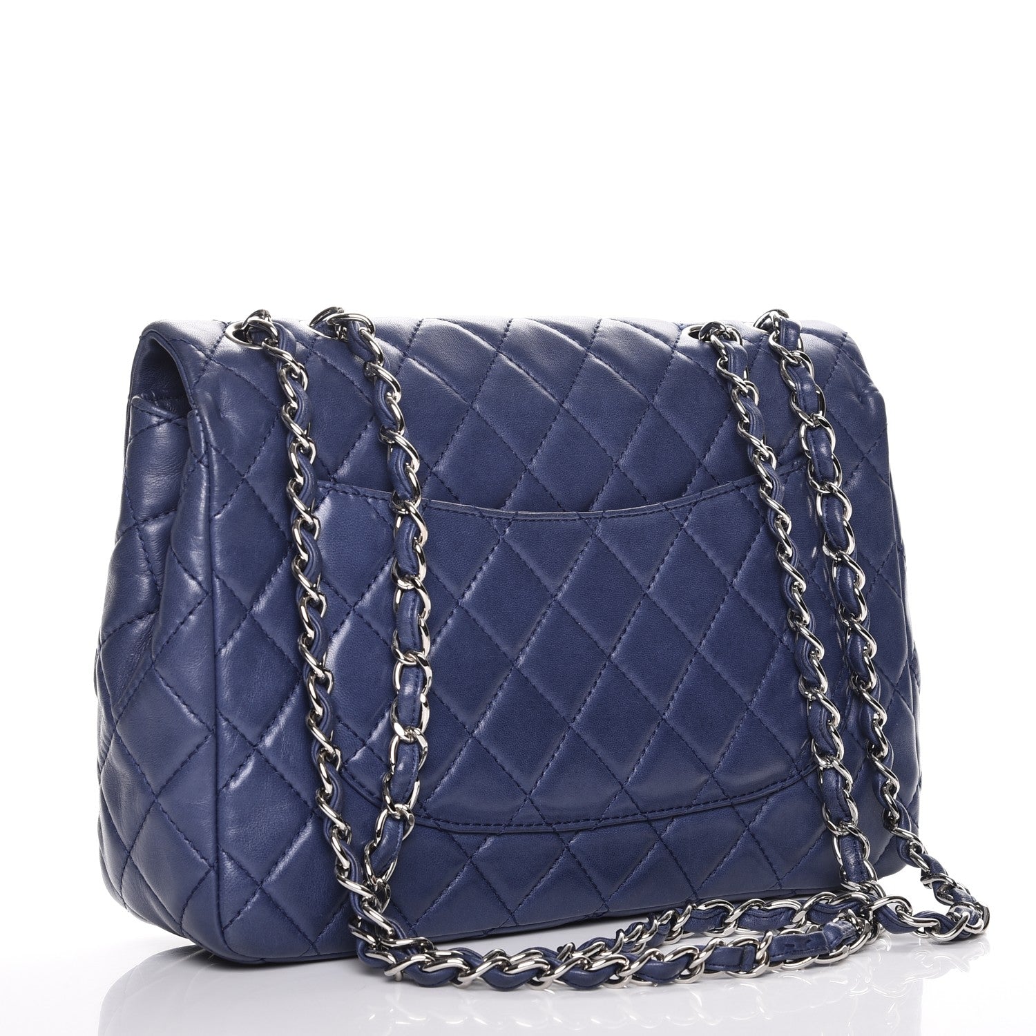 Chanel Lambskin Quilted Jumbo Single Flap Blue 3 of 7