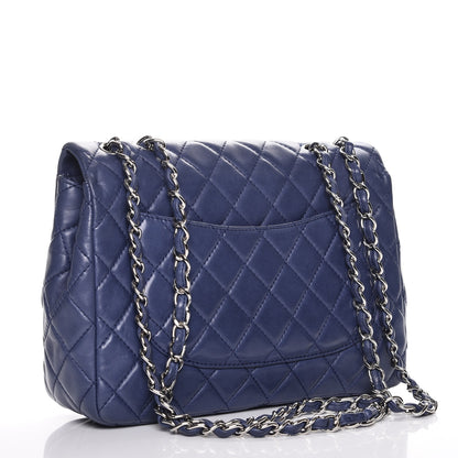 Chanel Lambskin Quilted Jumbo Single Flap Blue 3 of 7