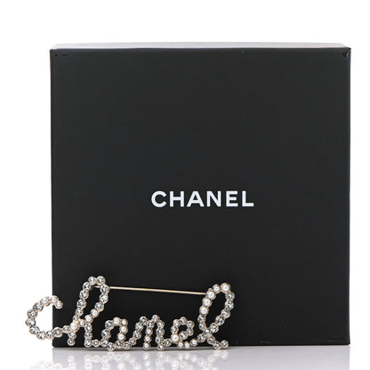 Chanel Metal Glass Swirling Pearls Brooch Pin Gold 4 of 4