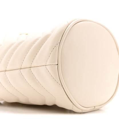 Gucci Calfskin Matelasse Mini GG Marmont 2.0 Bucket Bag White 9 of 12