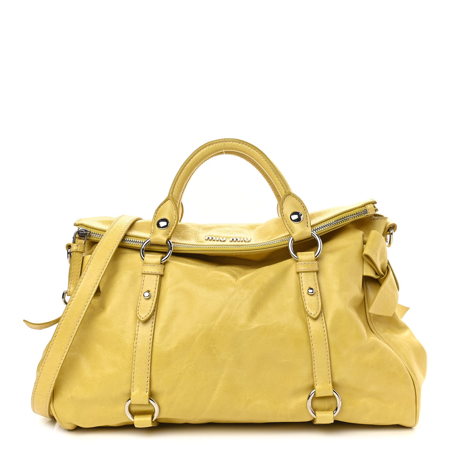 Vitello Lux Medium Bow Bag Polline
