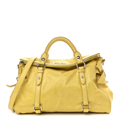 Miu Miu Vitello Lux Medium Bow Bag Polline 1 of 10