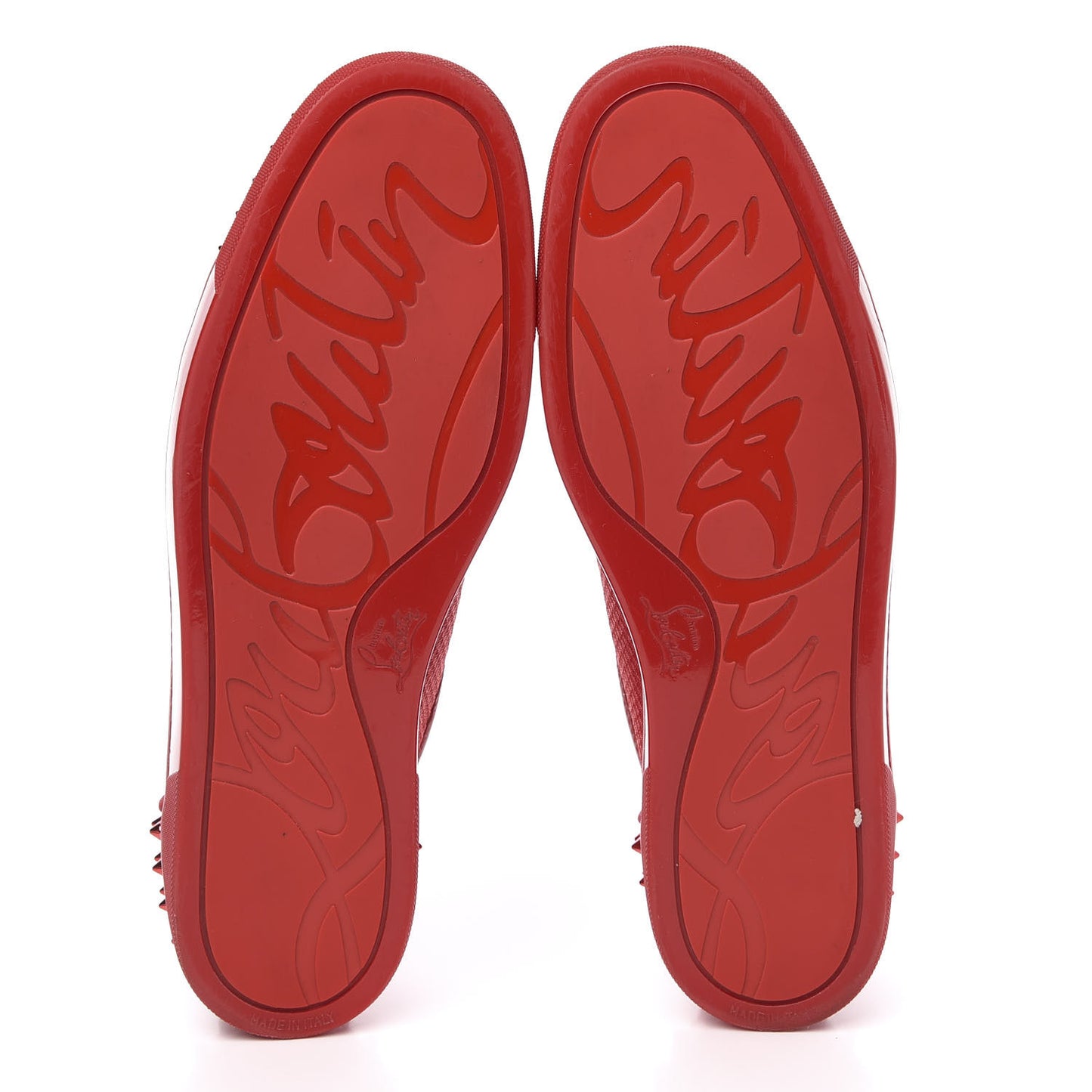 Calfskin Mesh Mens Seavaste 2 Flat Sneakers 48 Loubi Red