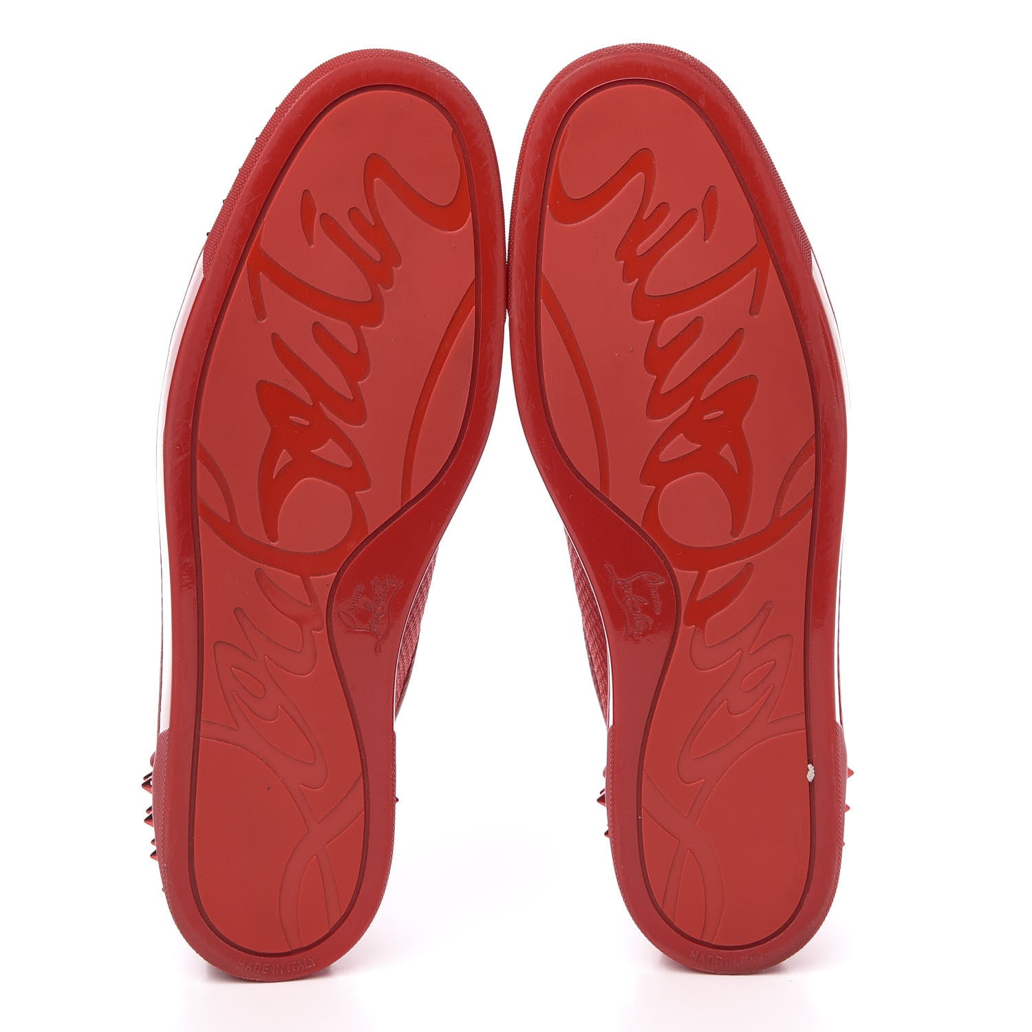Christian Louboutin Calfskin Mesh Mens Seavaste 2 Flat Sneakers 48 Loubi Red 5 of 13