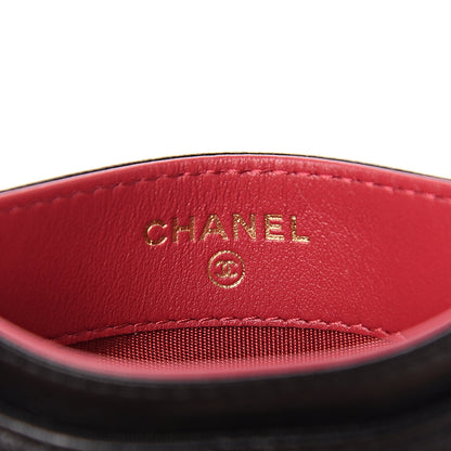 Chanel Shiny Goatskin Quilted Chanel 19 Card Holder Black 5 of 7