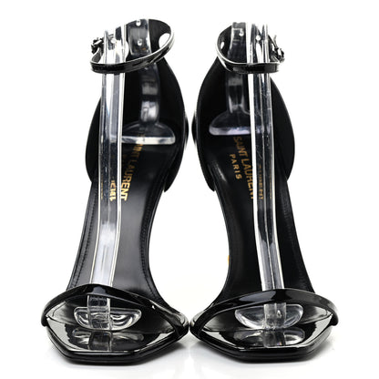 Saint Laurent Patent Calfskin Opyum 110 Sandals 38.5 Black Gold 2 of 7