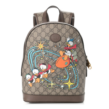 Gucci X DISNEY GG Supreme Monogram Donald Duck Small Interlocking G Dome Backpack Beige Multicolor New Acero 1 of 10