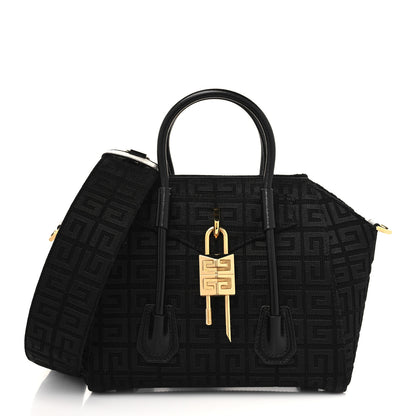 Givenchy Embroidered Canvas Mini Lock Antigona Shoulder Bag Black 1 of 5