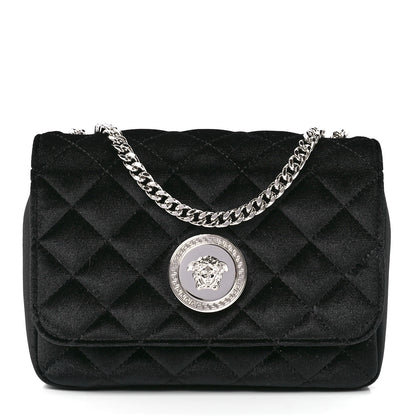 Versace Velvet Quilted Icon Crossbody Bag Black 1 of 12