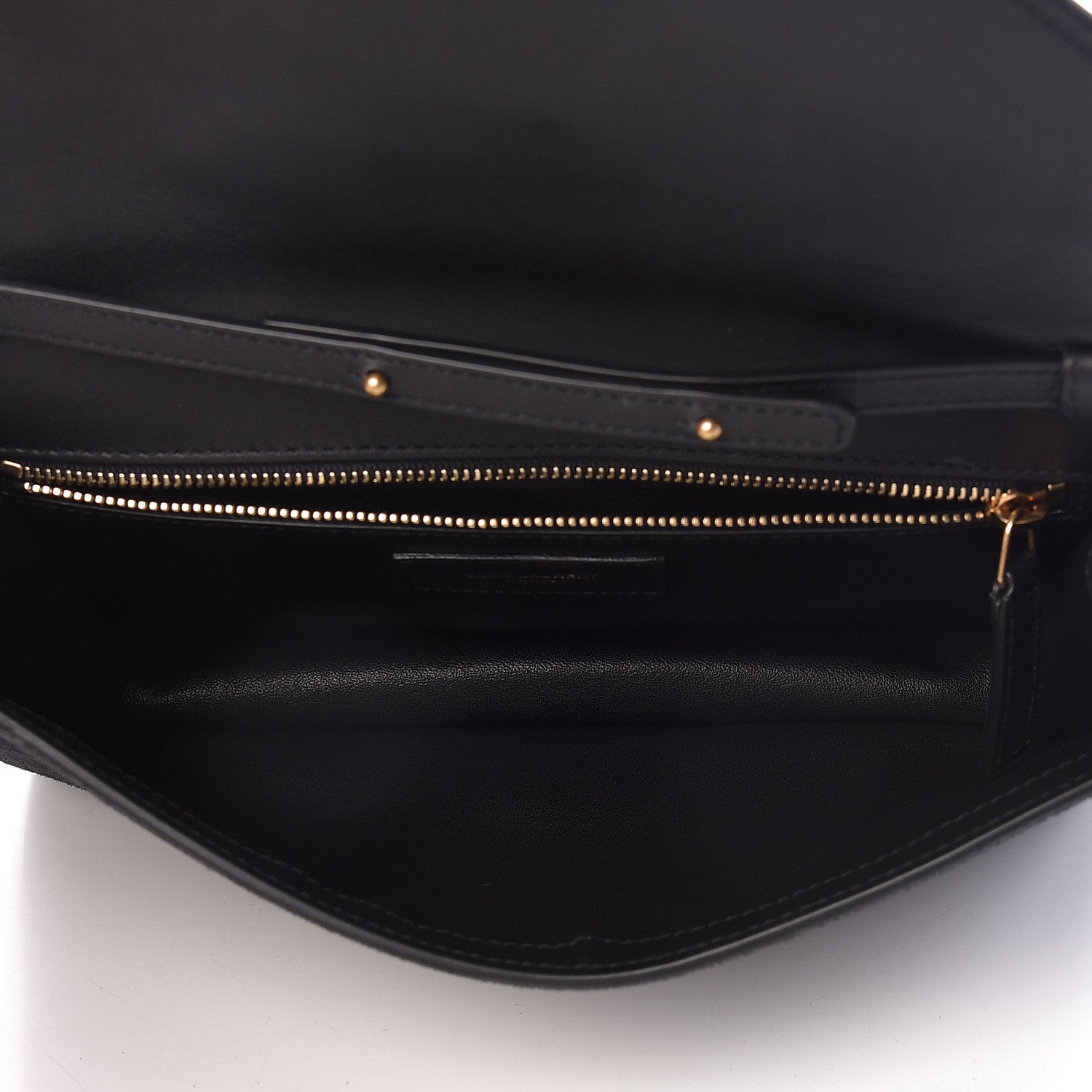 Saint Laurent Suede Calfskin Monogram Le Sept Chain Bag Black 7 of 11
