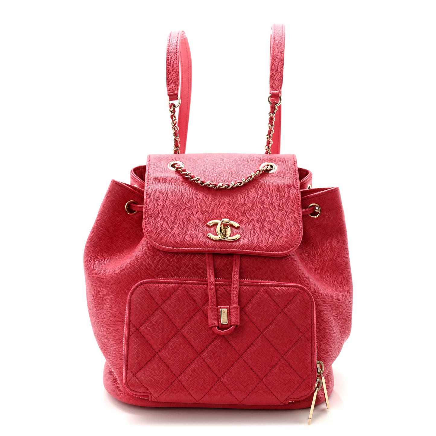 Caviar Quilted Business Affinity Backpack Fuchsia