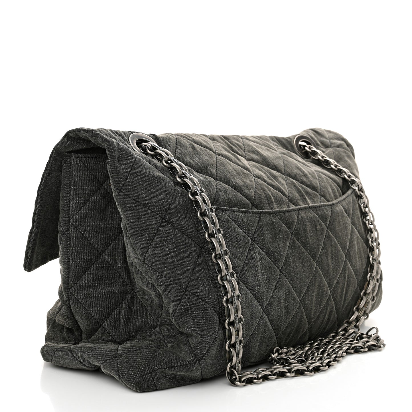 Denim Quilted XXL Reissue Flap Grey