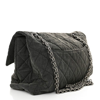 Chanel Denim Quilted XXL Reissue Flap Grey 3 of 10
