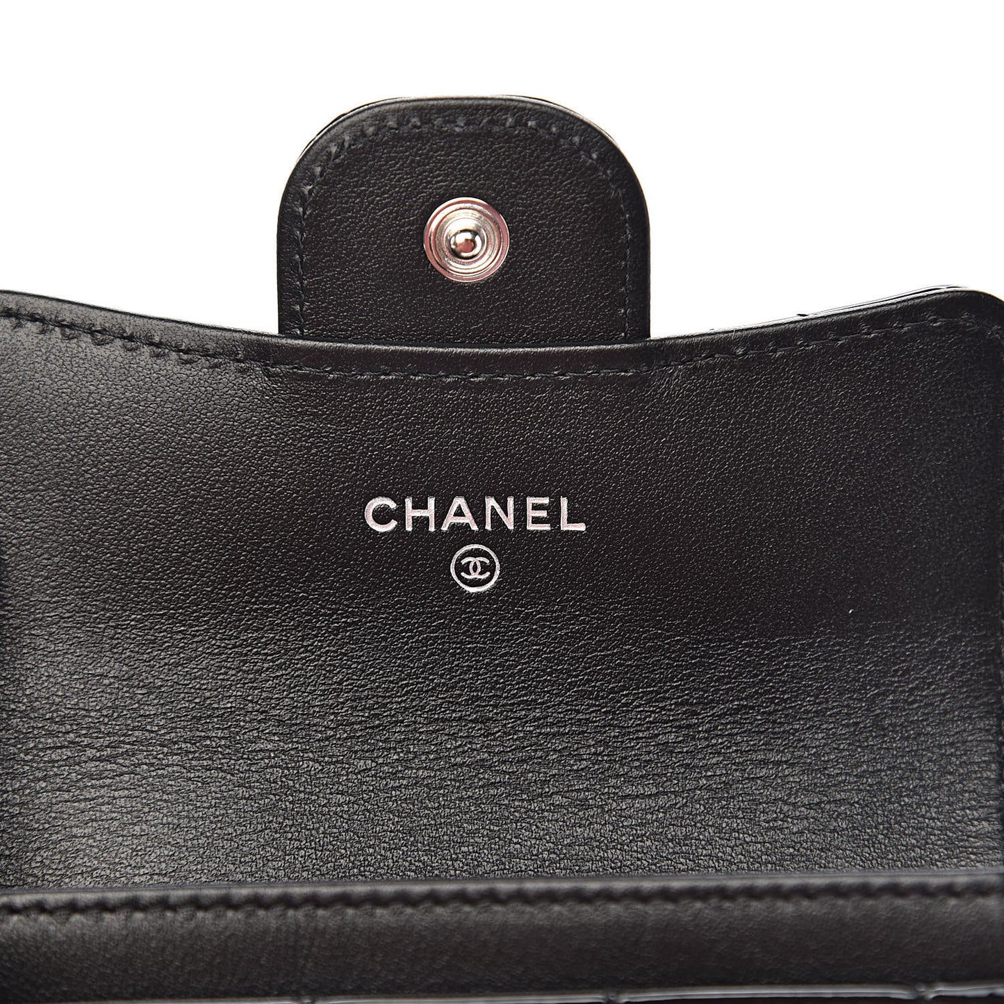 Patent Quilted Reissue Flap Card Holder So Black
