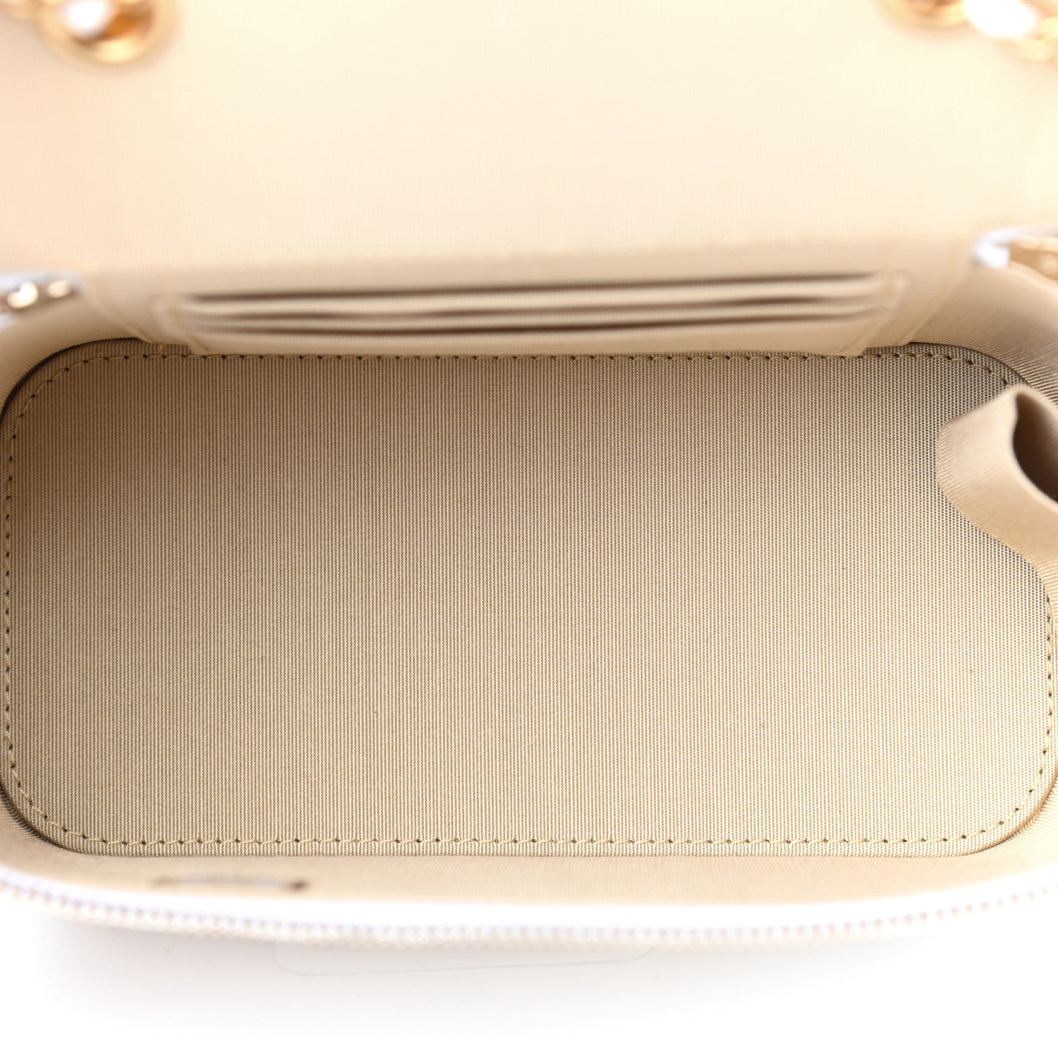Chanel Lambskin Quilted Pearl Crush Small Vanity Case With Chain White 5 of 9