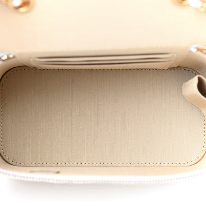 Chanel Lambskin Quilted Pearl Crush Small Vanity Case With Chain White 5 of 9