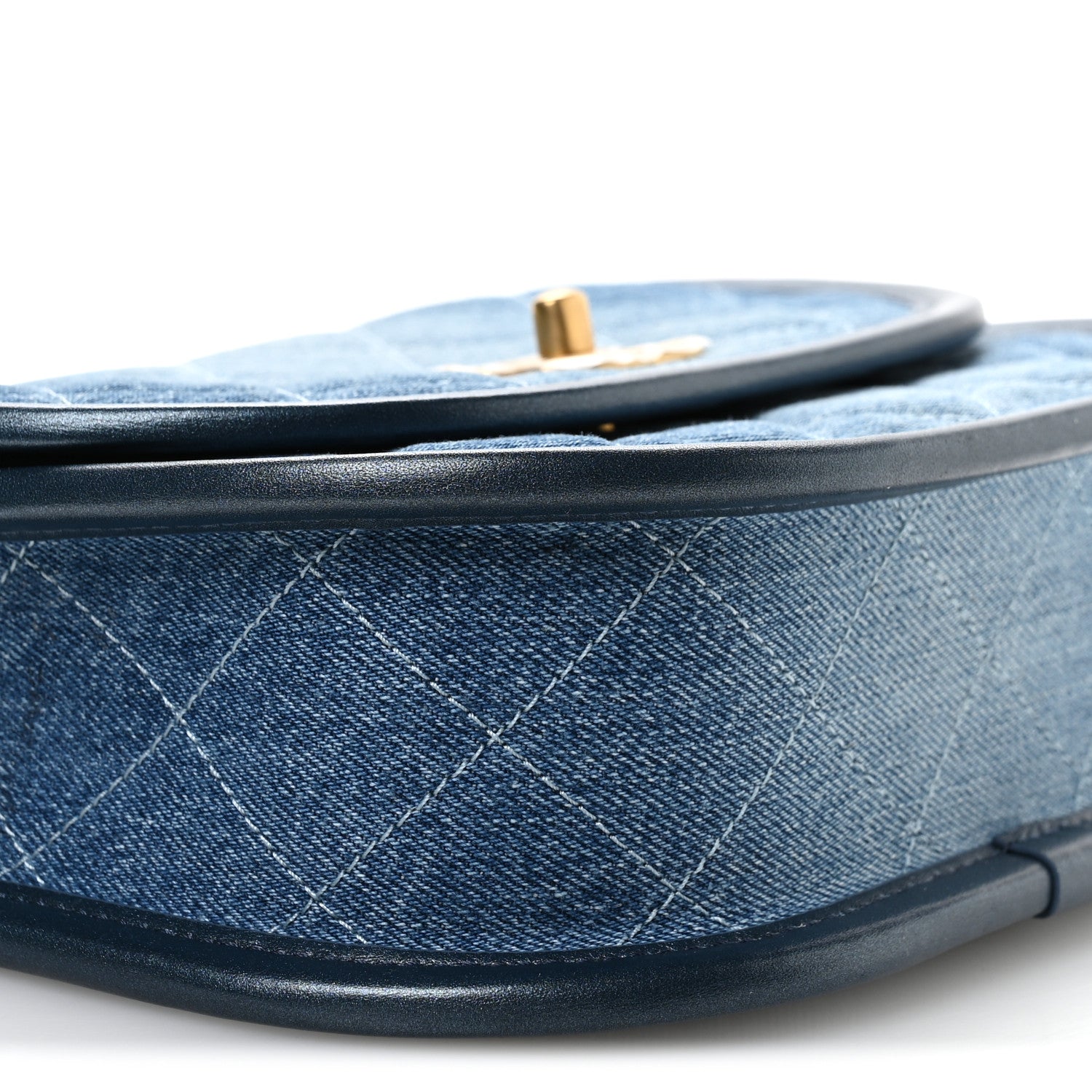 Chanel Washed Denim Quilted Small Messenger Flap Blue 9 of 11
