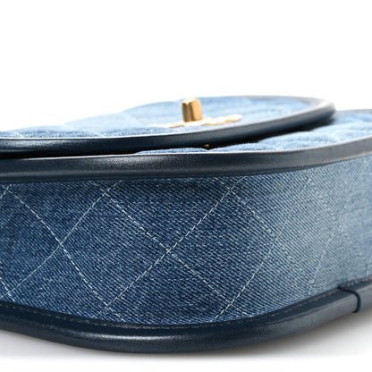 Chanel Washed Denim Quilted Small Messenger Flap Blue 9 of 11