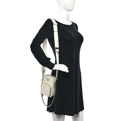Prada Saffiano Lux Phone Crossbody Pouch White 2 of 12