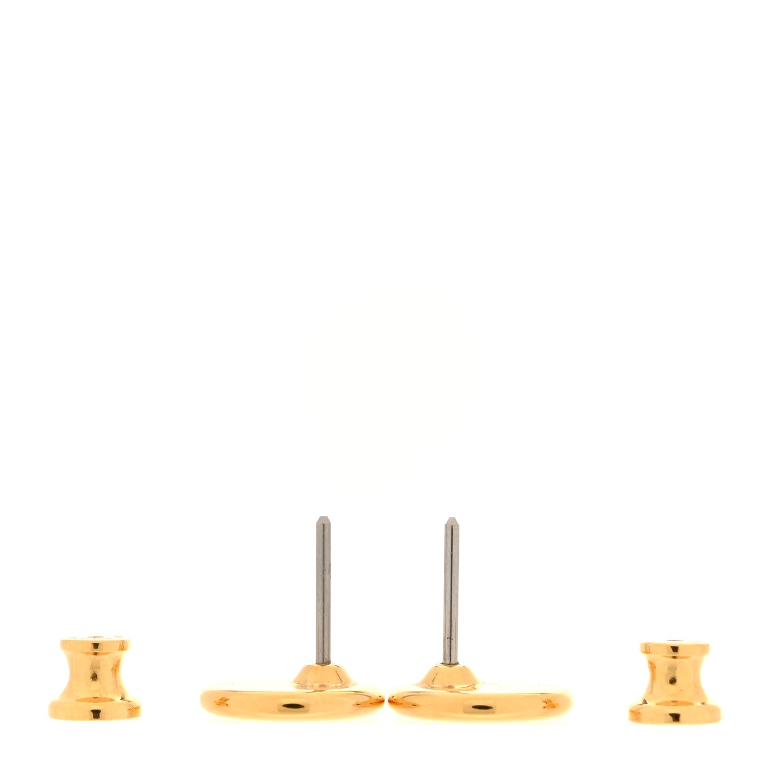 Hermes Lizard Heritage Equestre Stud Earrings Gold Black 3 of 6