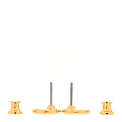 Hermes Lizard Heritage Equestre Stud Earrings Gold Black 3 of 6