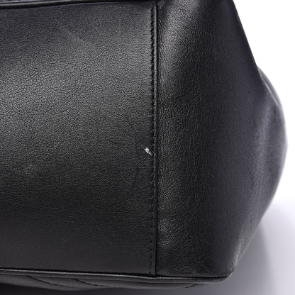 Gucci Calfskin Matelasse Maxi GG Marmont Top Handle Shoulder Bag Black 9 of 17
