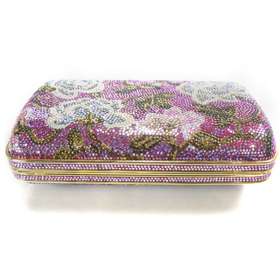 Judith Leiber Swarovski Crystal Floral Minaudiere Clutch 4 of 7